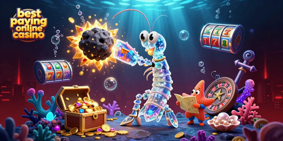 Engage with the best paying online casino in this dynamic scene featuring galactic casino elements.