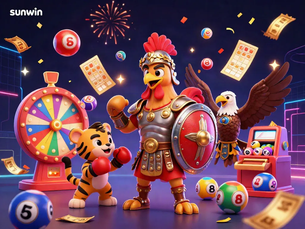 Experience sunwin's thrilling casino action with animated characters and lively game elements.
